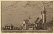 De ontwerptekening voor de bouw van de kerk van de Parochie Boschweg. Bij bisschoppelijk schrijven van 23 januari 1928 werd de parochie aan de Boschweg opgericht, toegewijd aan Onze Lieve Vrouw van de Heilige Rozenkrans. Voor meer details klik hier.