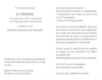 Johannes Henricus Hermes (1927 - 2002).