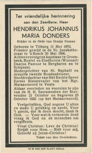 Hendrikus Johannus Maria Donders (1870-1932).