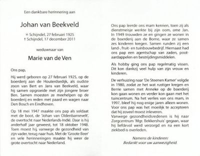 Beekveld Johan van (1925-2011).