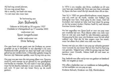 Johannes Bolwerk (1927-2003).