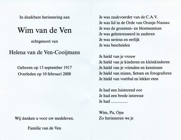 Bestand:Wilhelmusvan de Ven (1917 - 2008).jpg
