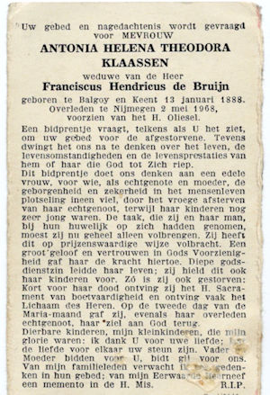 Bidprentje Antonia Helena Theodora Klaassen (1888 - 1968) 01 .jpg