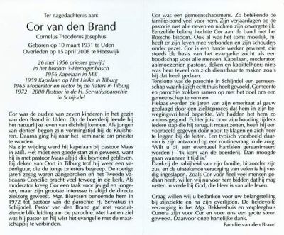 Brand Cornelus Theodorus Josephus van den (1931-2008).