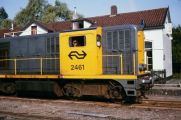 Een diesel locomotief voor het station aan de Spoorlaan 49 in Schijndel. Voor meer details klik hier.
