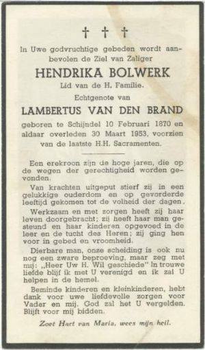 Hendrika Bolwerk (1870-1953).