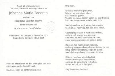 Johanna Maria Broeren (1913-2004).