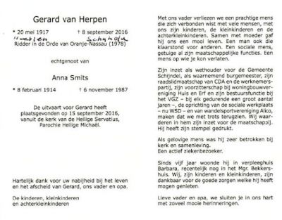 Gerardus van Herpen (1917 - 2016).