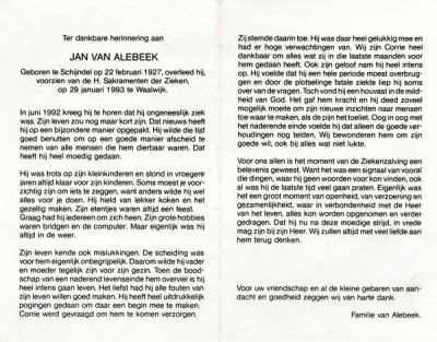 Jan van Alebeek (1927 - 1993).